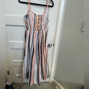 Free People Striped Dress in Pink, Blue, and White
